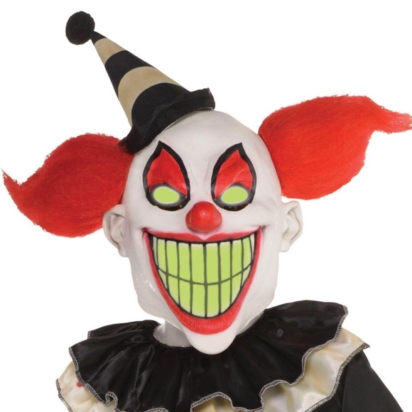 BRAND NEW boy scary clown glow in the dark halloween costume size XL - Picture 3 of 8